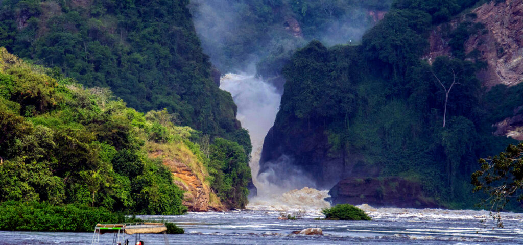 Murchison Falls on the Nile River in Uganda is one of the most powerful in the world - Nandi Adventures for a cruise to the falls