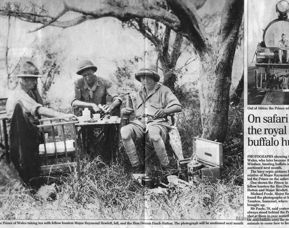 Prince Edward, and later King Edward of Britain on a safari in Uganda